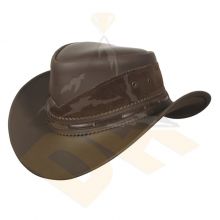 D-Brown Nubic Leather Hat